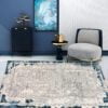 covor living gri modern elegant dormitor sufragerie gri bleu antic br1333