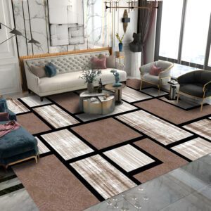 Covor Modern Living, Dormitor, Negru/Maro, Romantic, BR4714 Maro