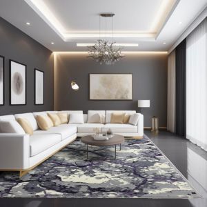 Covor Modern, Elegant, Sufragerie/Dormitor, Crem/Lila, Milano, BR0595B