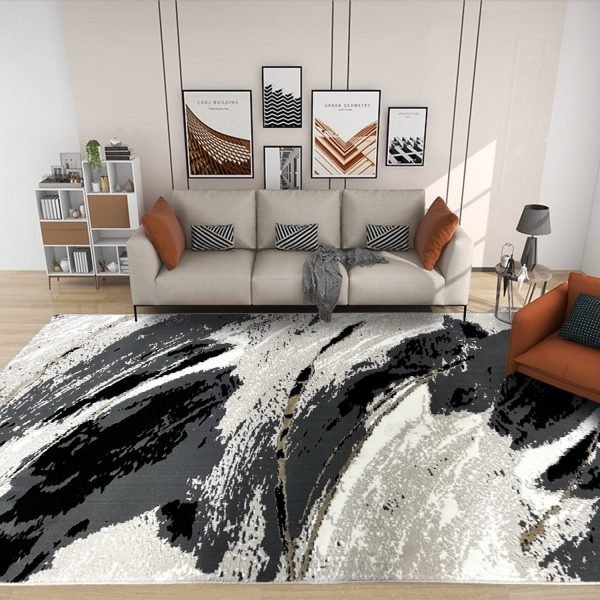 Covor Modern, Design 3D, Dormitor/Sufragerie, Yaman, Gri/Negru/Crem, ST1655A